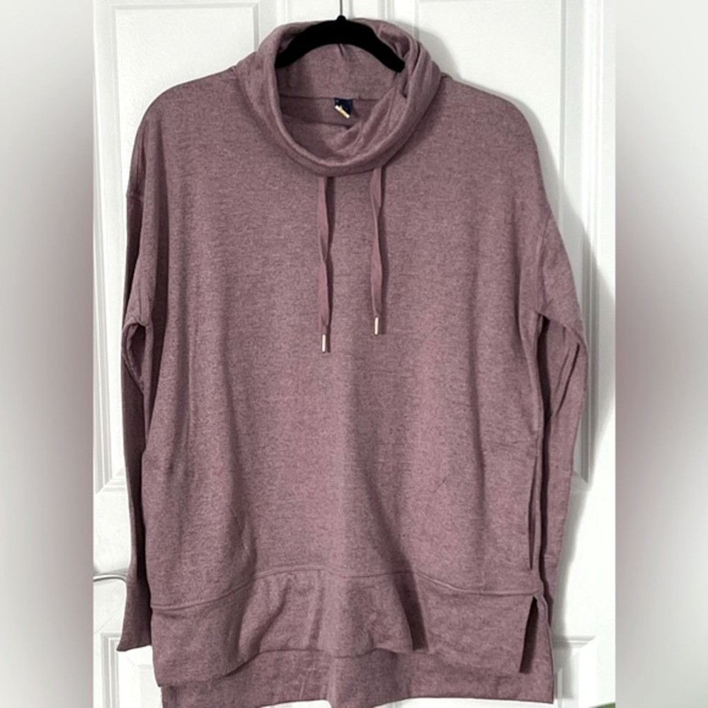 Get After It -Women’s Tunic /Drawstring Cowl Neck Sweater /front pockets /Size L